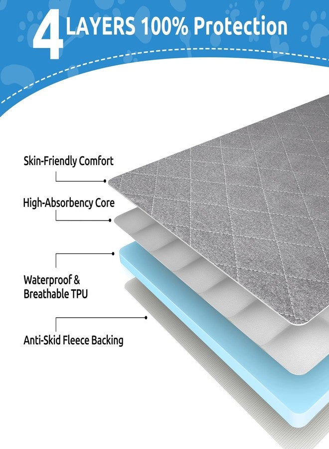 CoolShields فوط تدريب الكلاب القابلة للغسل وإعادة الاستخدام، مقاس 34 × 52 بوصة (عبوتان)، ماصة ومقاومة للماء، مناسبة لتدريب الجراء على استخدام القفص، وحظيرة اللعب، والسجاد، فوط تدريب كبيرة للكلاب والقطط والحيوانات الأليفة الصغيرة. - Image 4